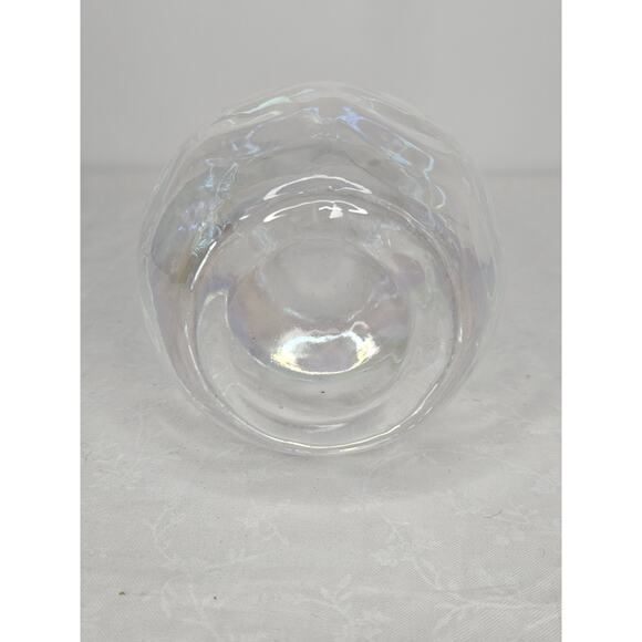 Vintage Iridescent Clear Glass Bud Vase 10" Mid-Century Modern Glass Art - Picture 4 of 7